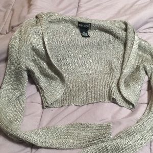 Sparkling gray crop top sweater